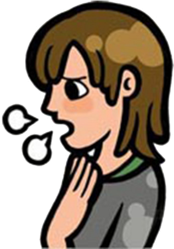 Cartoon Coughing Person