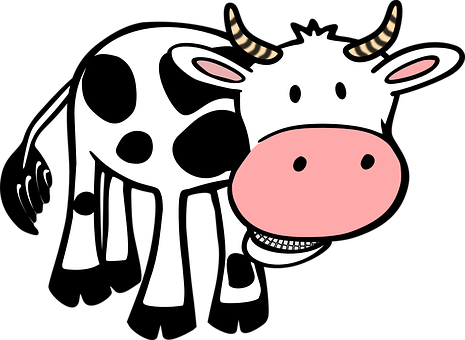 Cartoon Cow Black Background