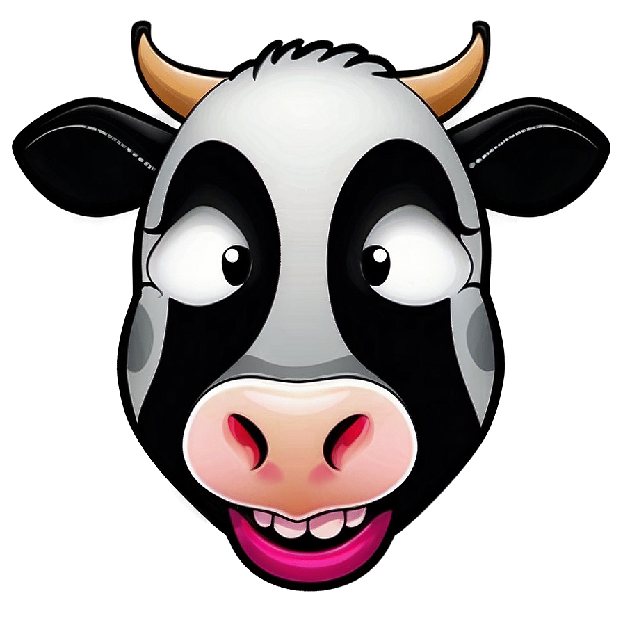 Cartoon Cow Face Design Png 06212024