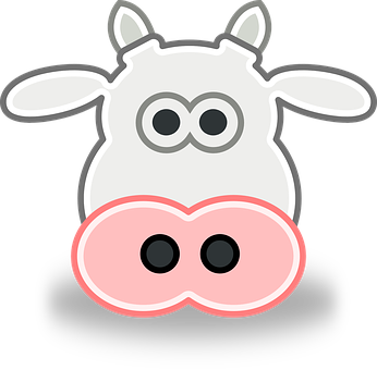 Cartoon Cow Face Graphic