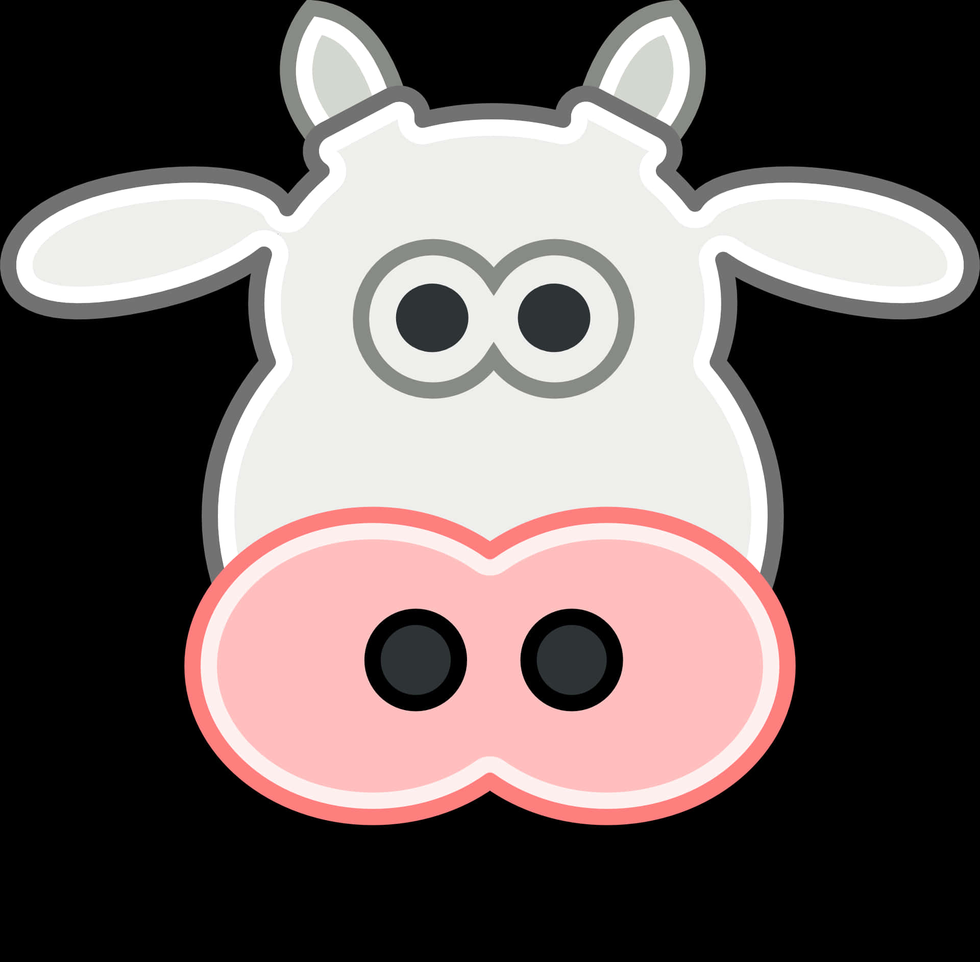 Cartoon Cow Face Graphic