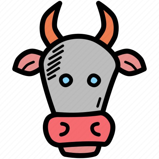 Cartoon Cow Head Icon