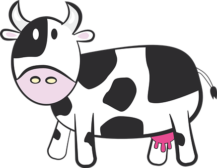 Cartoon Cow Illustration PNG with transparent background