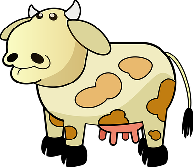 Cartoon Cow Illustration PNG with transparent background