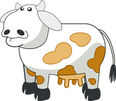 Cartoon Cow Illustration PNG with transparent background