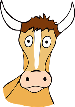 Cartoon Cow Portrait PNG with transparent background