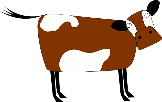 Cartoon Cow Profile Graphic