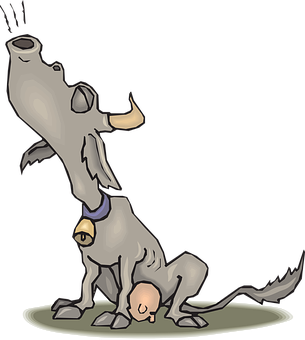 Cartoon Cow Upside Down PNG with transparent background