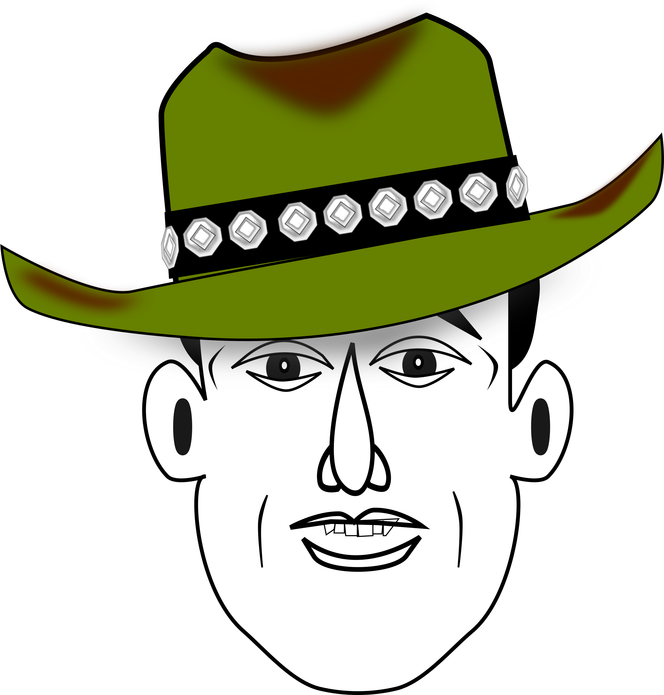 Cartoon Cowboy Hat Man PNG with transparent background