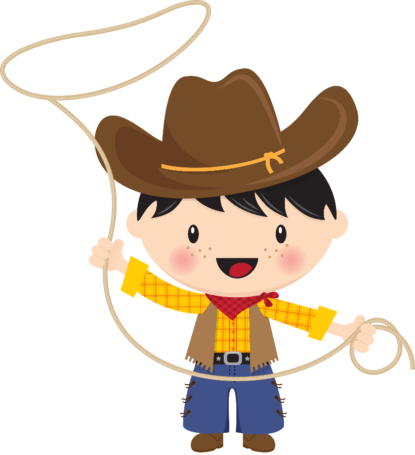 Cartoon Cowboy Kidwith Lasso PNG with transparent background