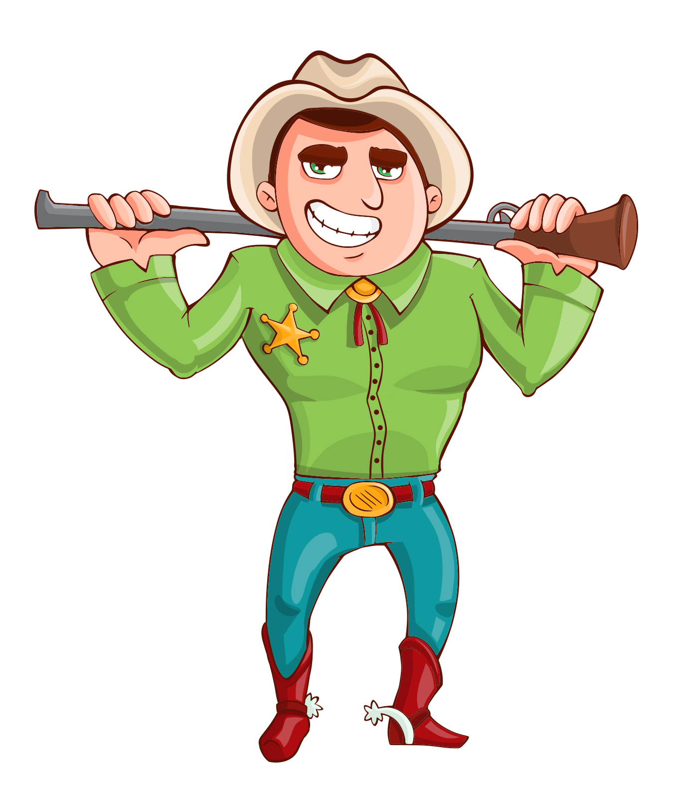 Cartoon Cowboy With Rifle