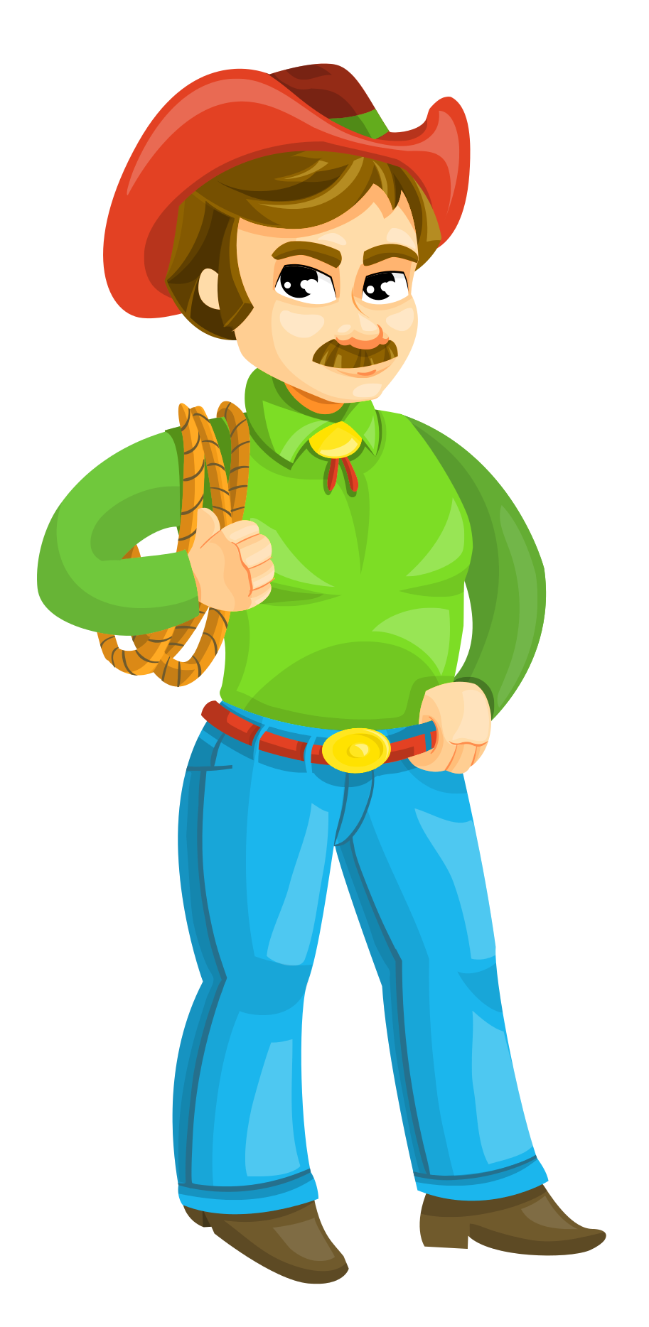 Cartoon Cowboywith Lasso.png PNG with transparent background