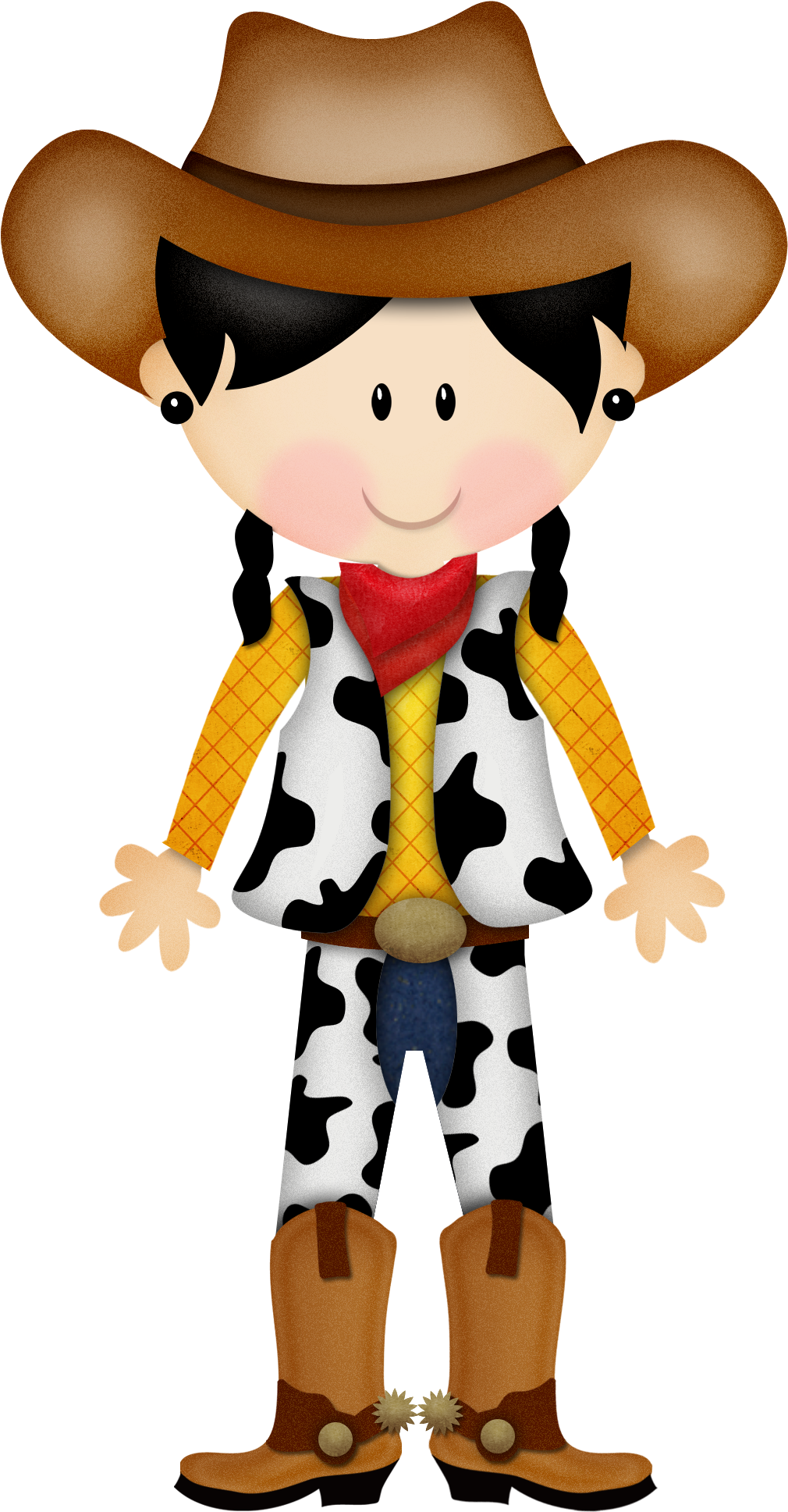 Cartoon Cowgirl Character.png PNG with transparent background