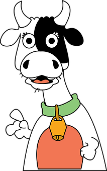 Cartoon Cowwith Bell