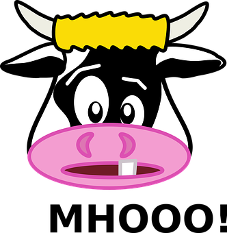 Cartoon Cowwith Cheese Hat