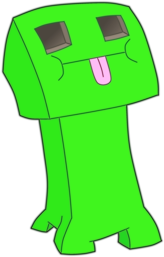 Cartoon Creeper Sticking Out Tongue