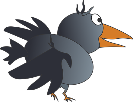 Cartoon Crow Vector Illustration