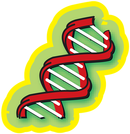 Cartoon D N A Helix PNG with transparent background