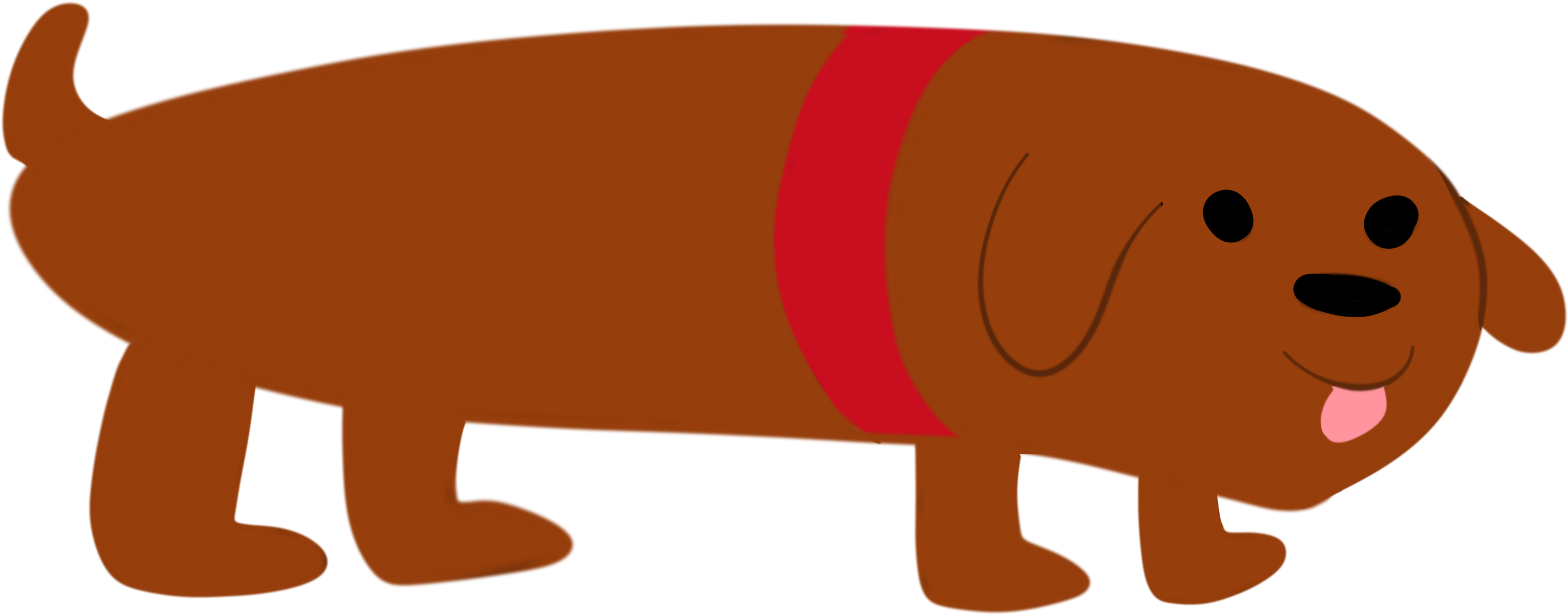 Cartoon Dachshundin Harness