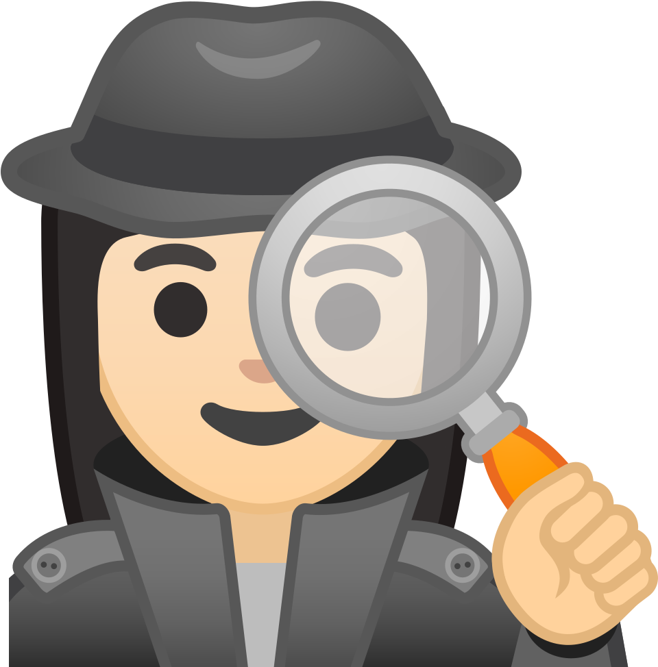 Cartoon Detective With Magnifying Glass