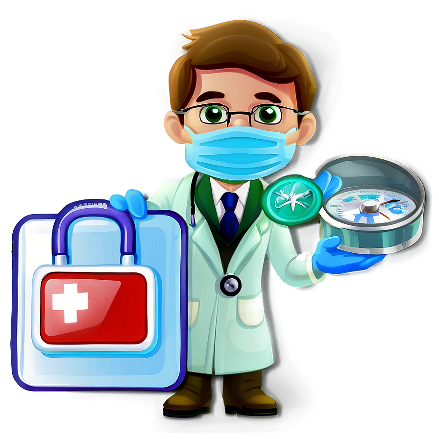 Cartoon Doctor And Health Icons Png Qqx