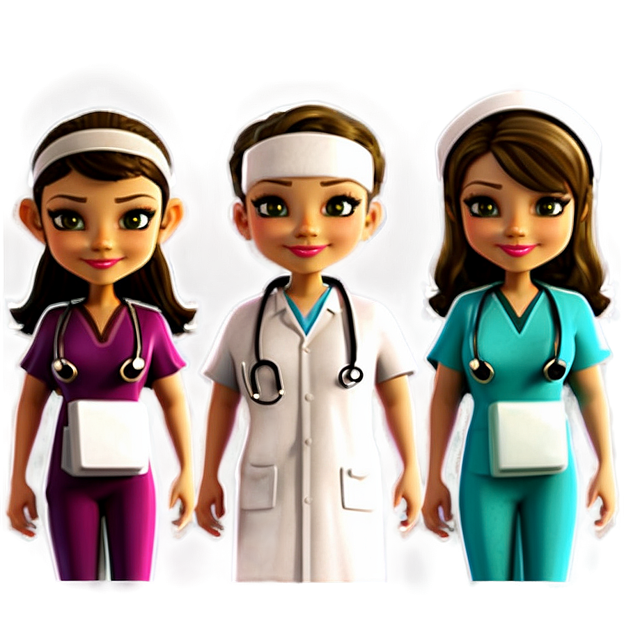 Cartoon Doctor And Nurse Team Png 06212024