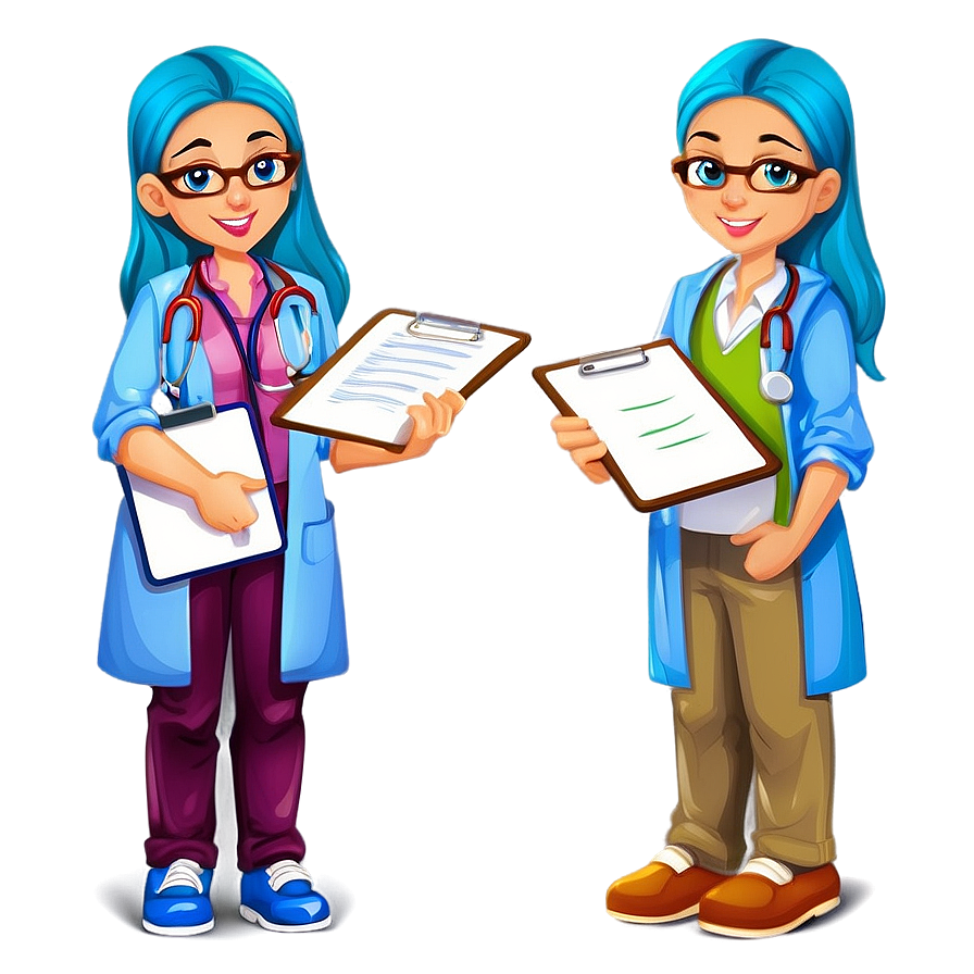 Cartoon Doctor Holding Clipboard Png Djh