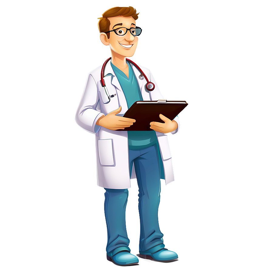 Cartoon Doctor Holding Clipboard Png Maw