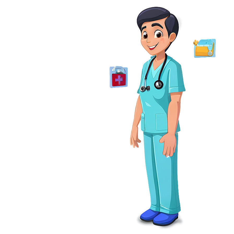 Cartoon Doctor In Scrubs Png Iwe11