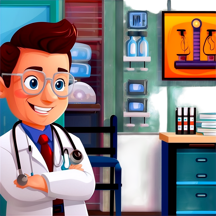 Cartoon Doctor Office Scene Png 06212024