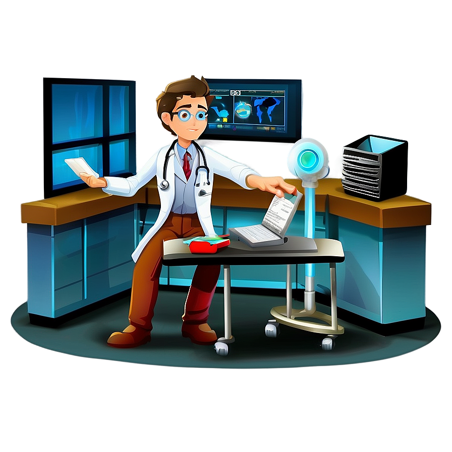 Cartoon Doctor Office Scene Png 73