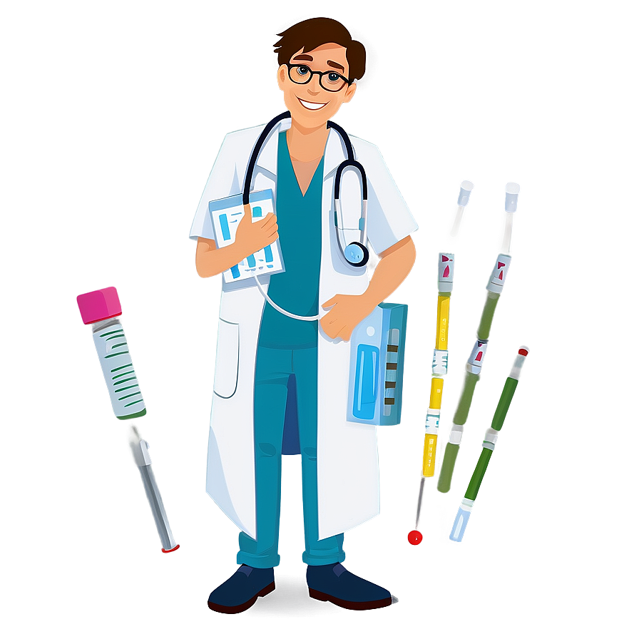 Cartoon Doctor With Medicine Png Xef