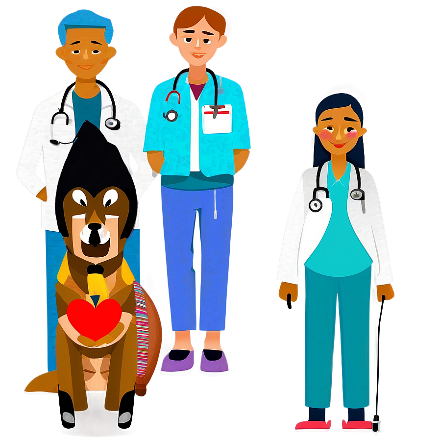 Cartoon Doctor With Patients Png Uhb