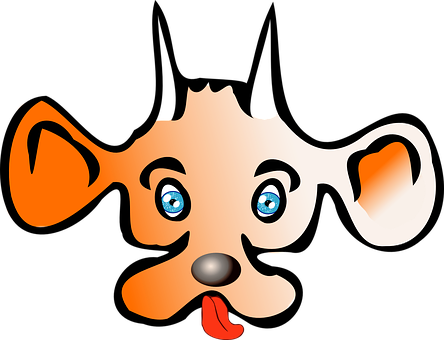 Cartoon Dog Face Graphic PNG with transparent background