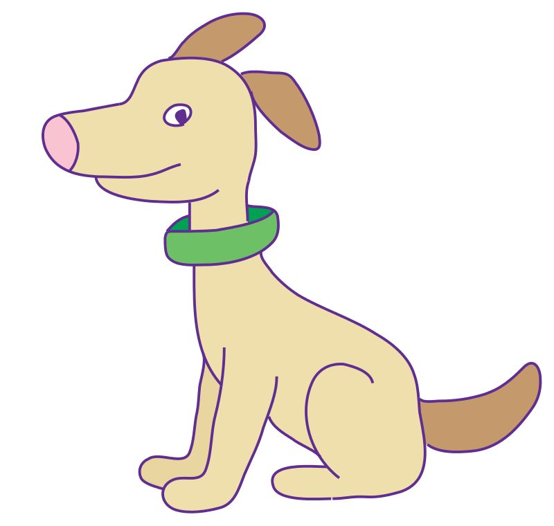 Cartoon Dog Sitting Down.png PNG with transparent background