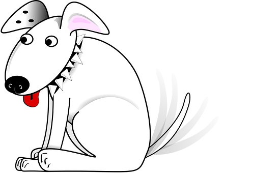 Cartoon Dog Wagging Tail PNG with transparent background