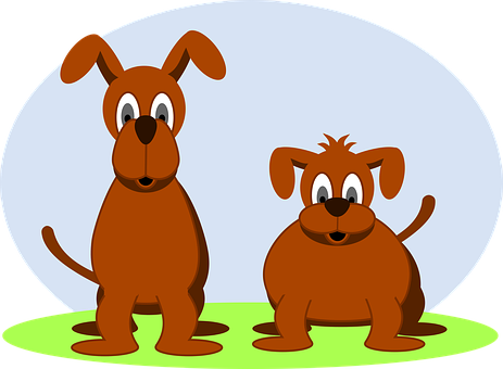 Cartoon Dogs Friends PNG with transparent background