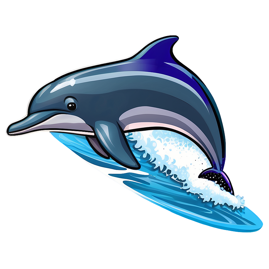 Cartoon Dolphin Surfing Png 36