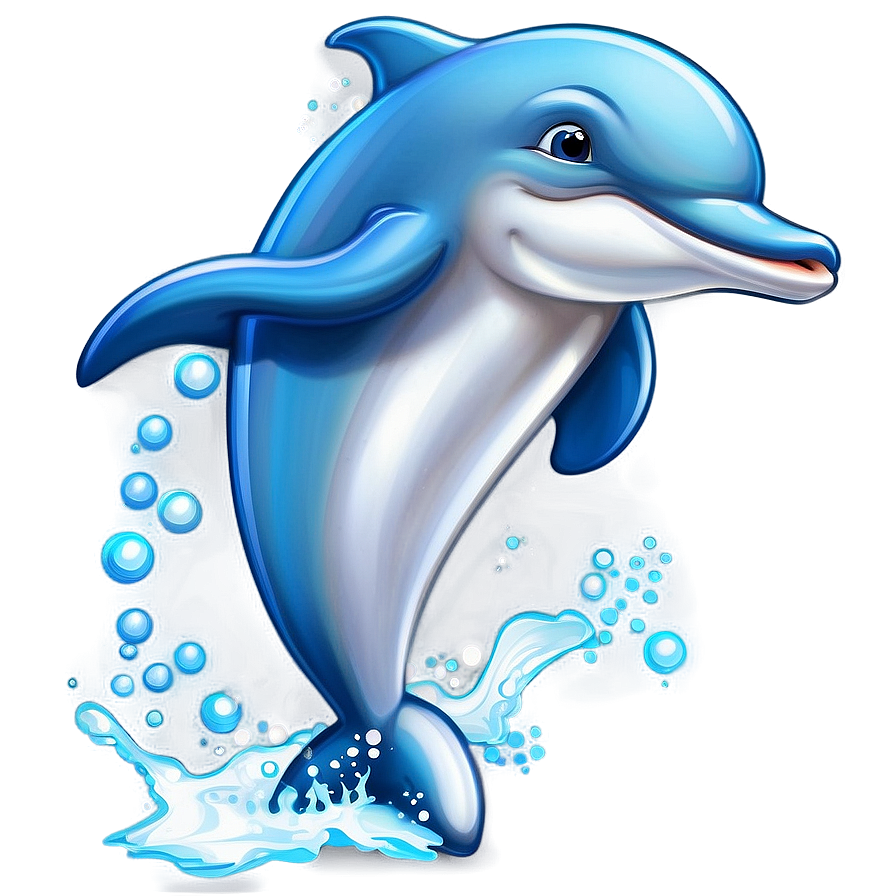 Cartoon Dolphin With Pearl Png Iac