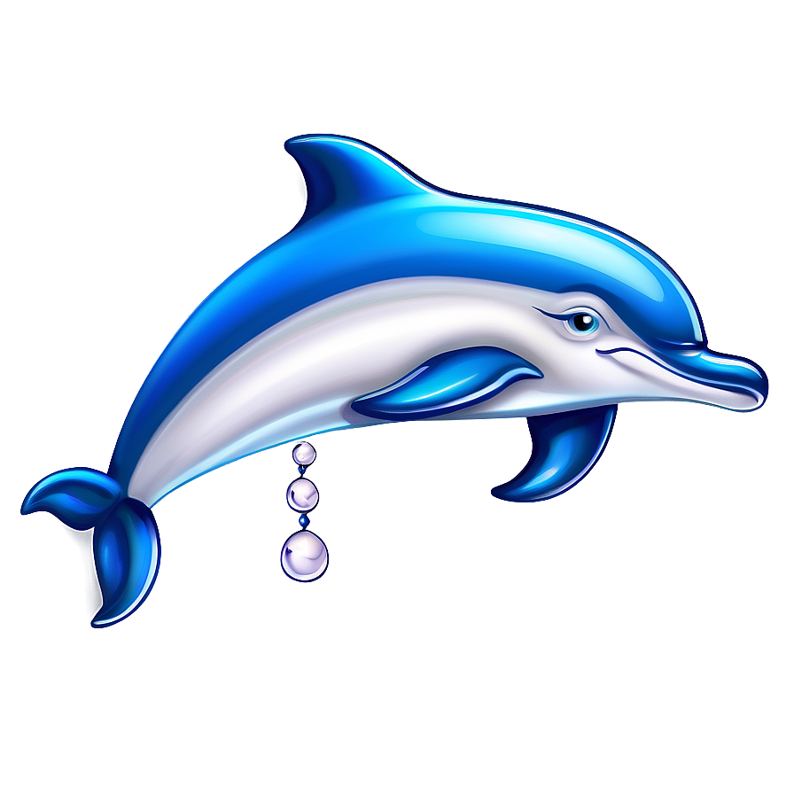 Cartoon Dolphin With Pearl Png Sqp