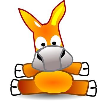 Cartoon Donkey Character PNG with transparent background