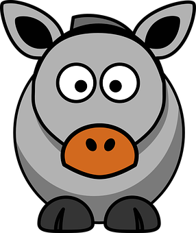 Cartoon Donkey Graphic PNG with transparent background