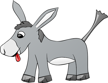 Cartoon Donkey Graphic PNG with transparent background