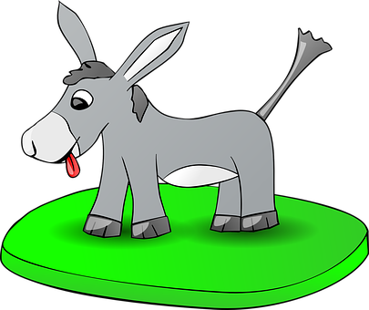 Cartoon Donkey Illustration PNG with transparent background