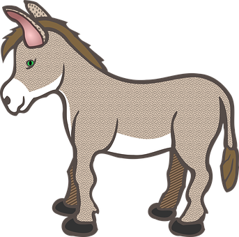 Cartoon Donkey Illustration PNG with transparent background