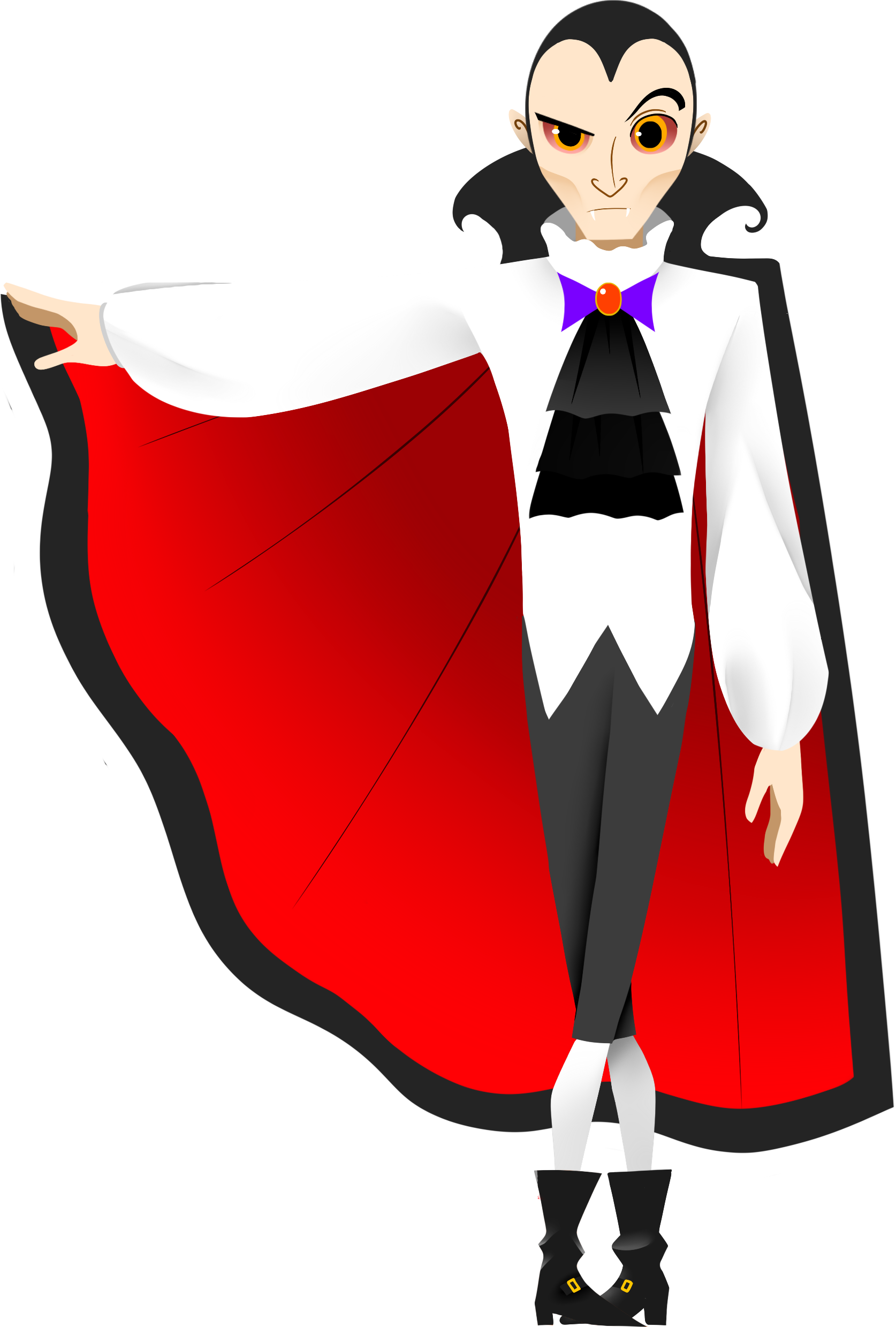 Cartoon Dracula Red Cape