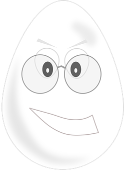 Cartoon Egg Face Graphic PNG with transparent background