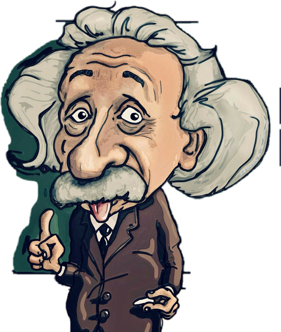 Cartoon_ Einstein_with_ Pointing_ Gesture