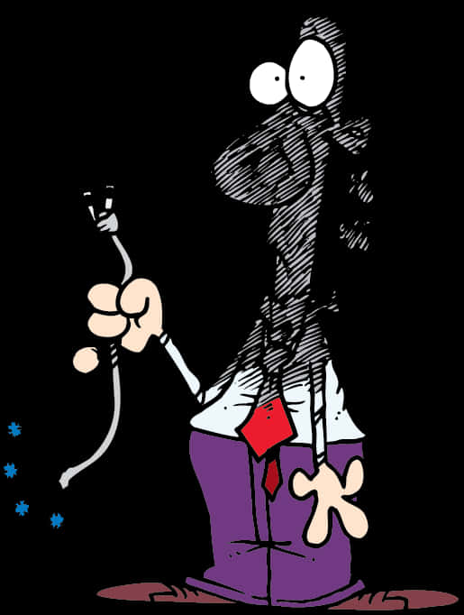 Cartoon Electric Shock Character PNG with transparent background