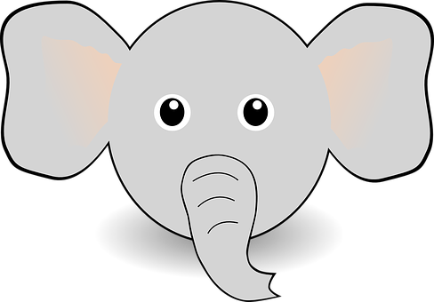 Cartoon_ Elephant_ Face_ Vector